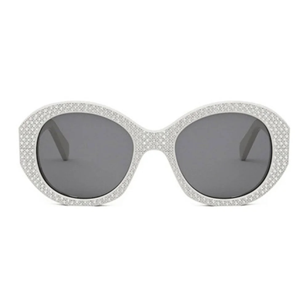 NEW CELINE WOMEN SUNGLASSES, WHITE WITH STONE EYEWEAR CELINE - Picture 2 of 4